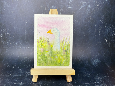 Meadow Duck aceo art card thumbnail 1