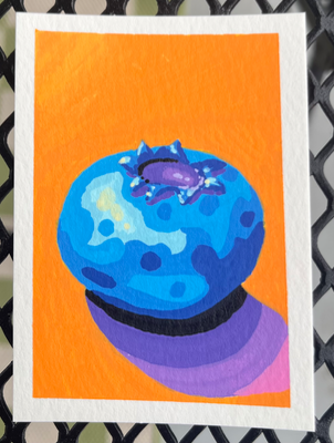 Bold Blueberry aceo art card thumbnail 1