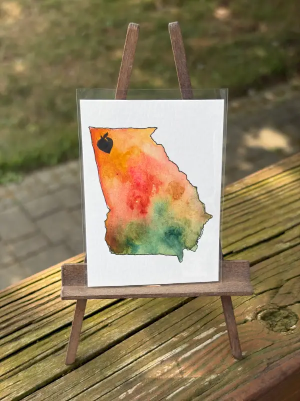 Georgia: Peach aceo art card