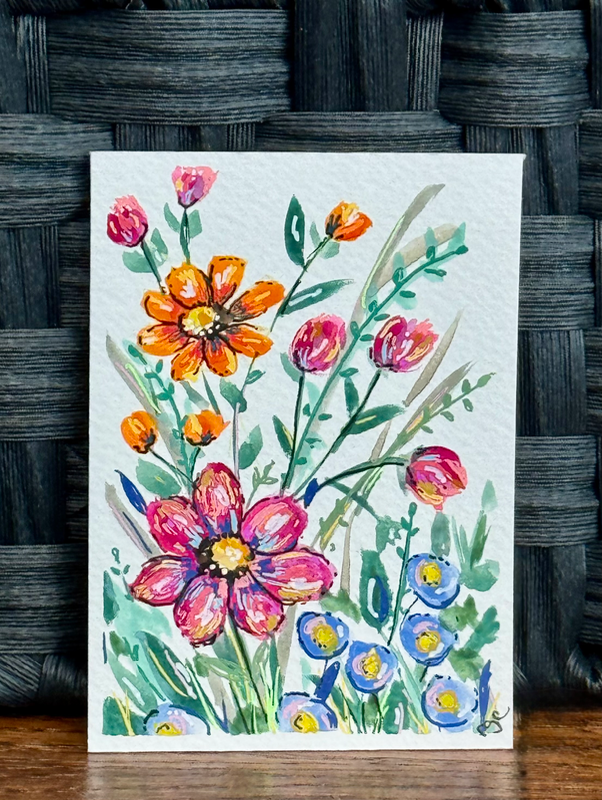 Vibrant Garden aceo art card