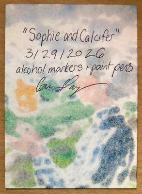 Sophie and Calcifer aceo art card thumbnail 2