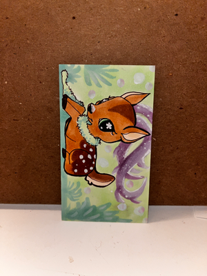 LPS Deer aceo art card thumbnail 2