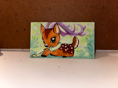 LPS Deer aceo art card thumbnail 1