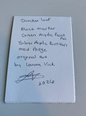 Checkered Leaf aceo art card thumbnail 2