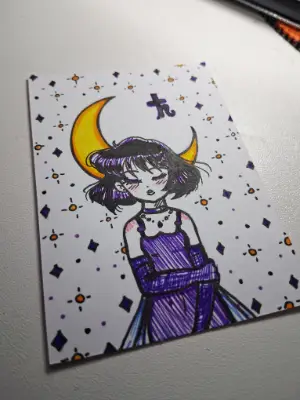 Rings and Saturn Things - Princess Saturn, Sailor Saturn of Sailor Moon aceo art card thumbnail 1