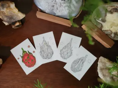Dragon Fruit (Bundle of 4) aceo art card thumbnail 1