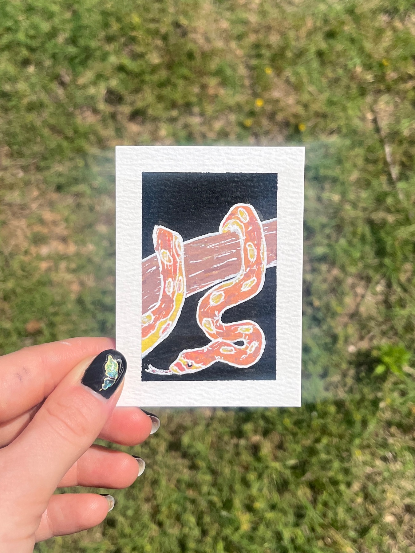 Twisting aceo art card