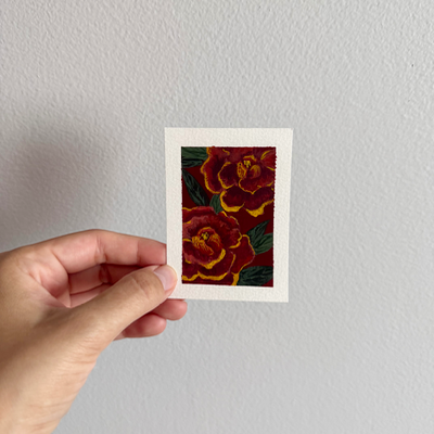 Original Floral ACEO | Botanical Houses #1/4 aceo art card thumbnail 1