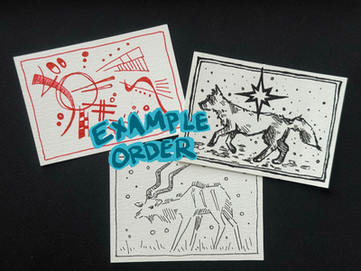 ✧˖° MYSTERY ink aceo 3-PACK ✧˖° aceo art card thumbnail 3