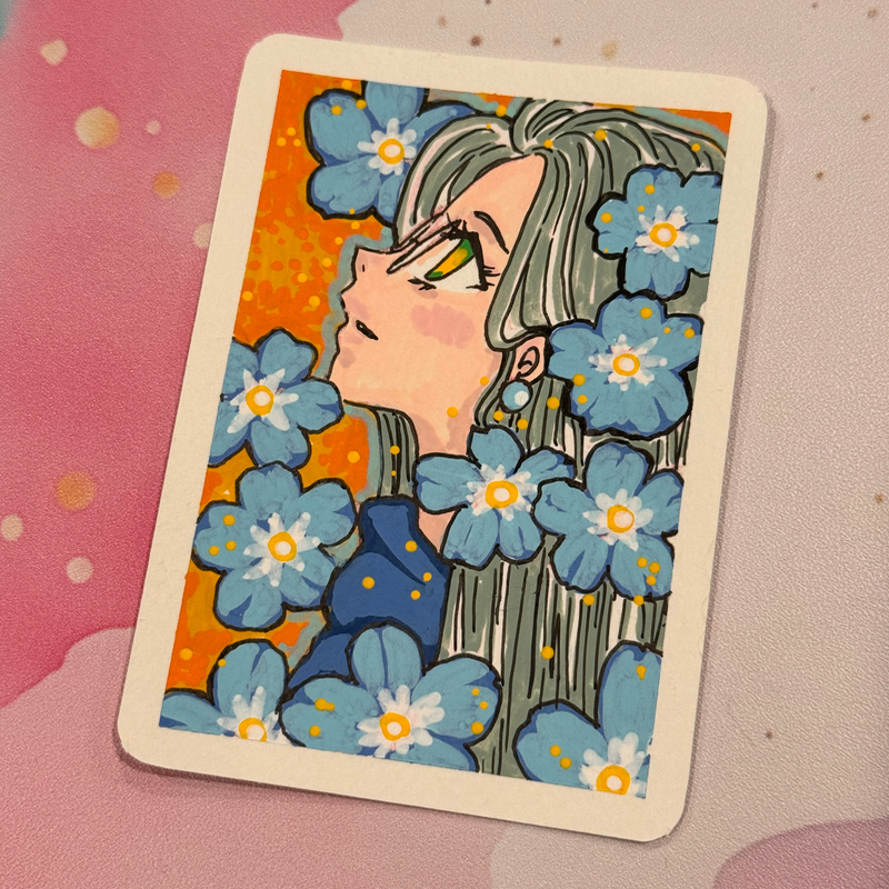 Forget me not aceo art card