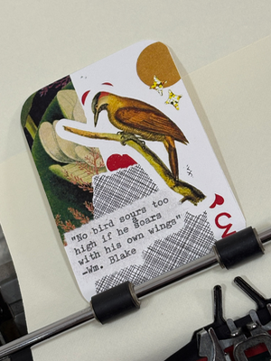 Bird Floral William Blake quote collage print by Mazerzine aceo art card thumbnail 2