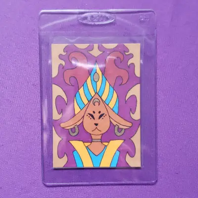 Original Fantasy Rabbit Creature Marker Illustration with Gold Details OOAK aceo art card thumbnail 2