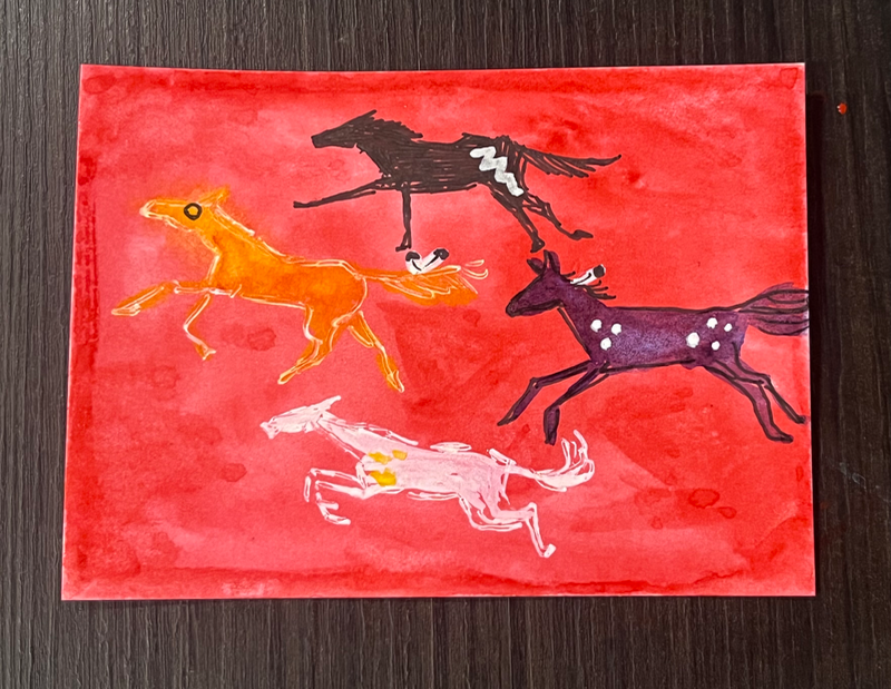 War Ponies aceo art card