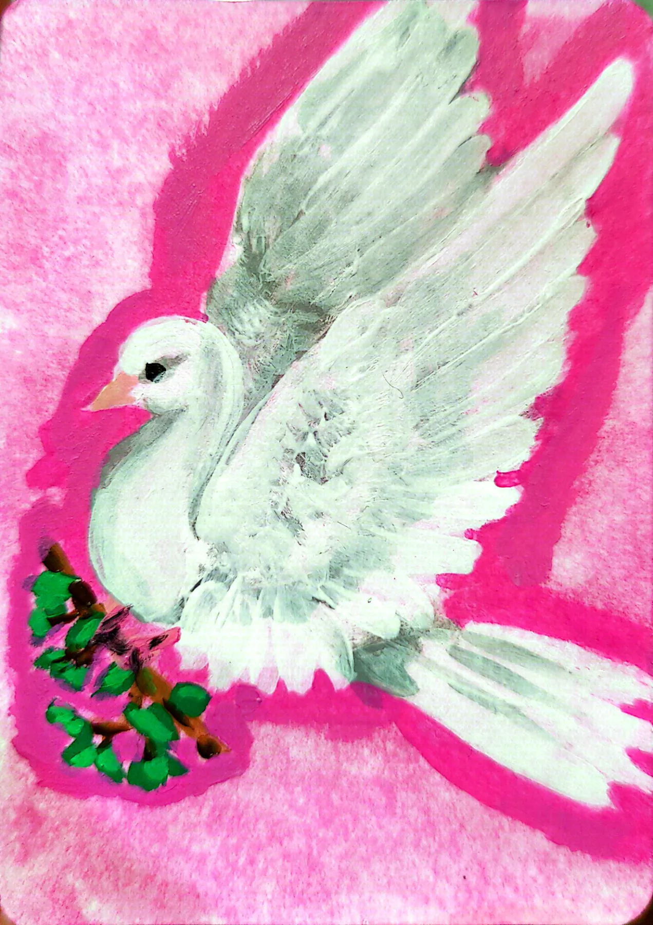 Pink dove aceo art card