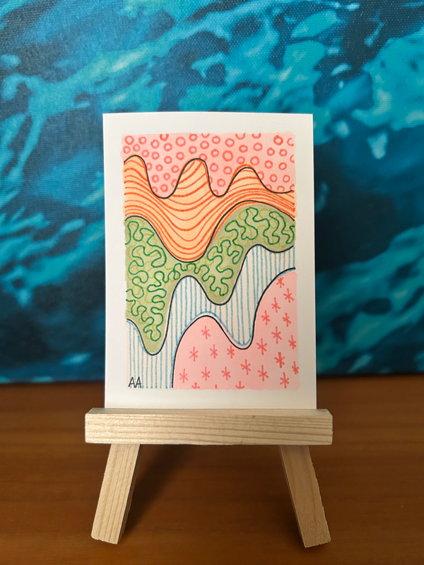 Wavy aceo art card