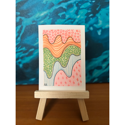 Wavy aceo art card thumbnail 1