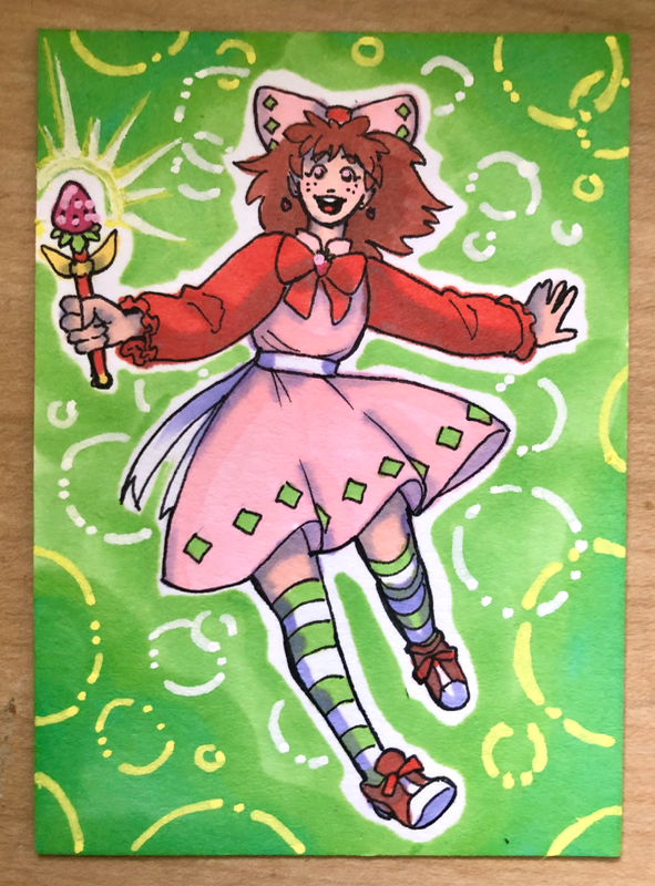 Magical Strawberry Shortcake aceo art card