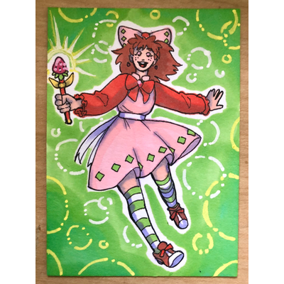 Magical Strawberry Shortcake aceo art card thumbnail 1