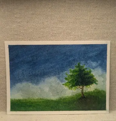 Backlit Tree aceo art card thumbnail 2