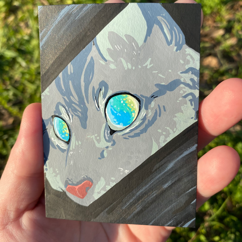 Caught aceo art card