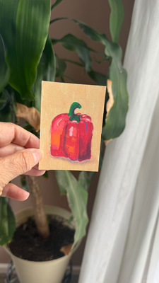 Bell Pepper Original aceo art card thumbnail 1