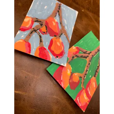 Fruit ACEOs | Set of 2 in the Abstract Fruit Collection aceo art card thumbnail 3