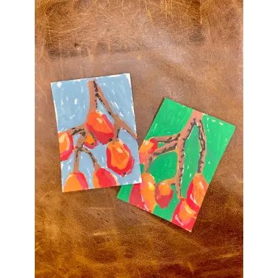 Fruit ACEOs | Set of 2 in the Abstract Fruit Collection aceo art card thumbnail 4