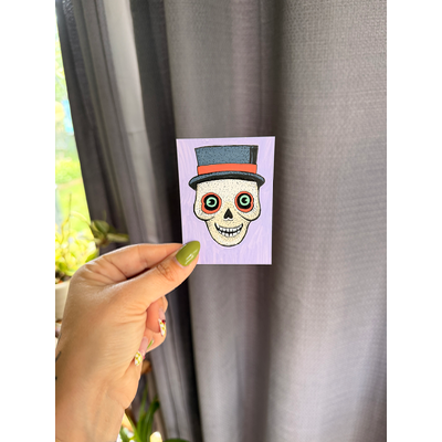 Vintage Skeleton aceo art card thumbnail 2