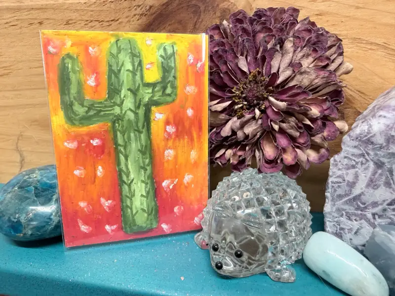 Fire Cactus aceo art card
