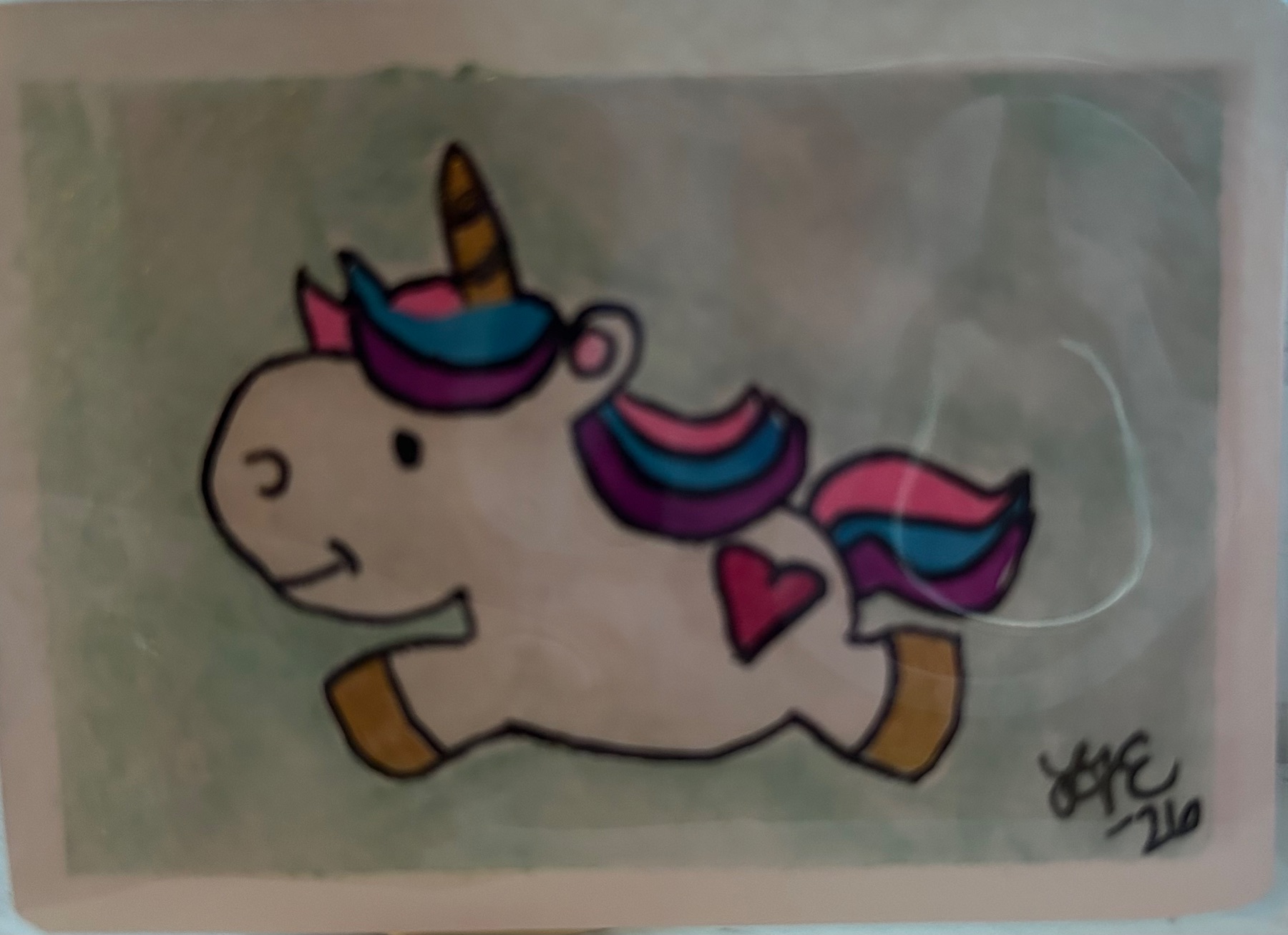 Unicorn aceo art card