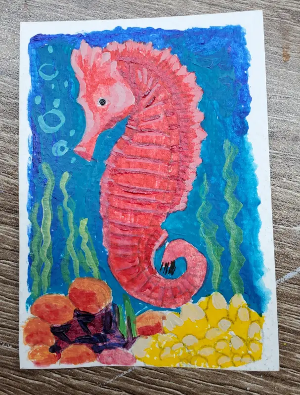 Seahorse aceo art card