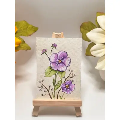 Woodland Violet Bloom aceo art card thumbnail 2