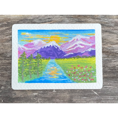 Majestic Purple Mountains aceo art card thumbnail 2