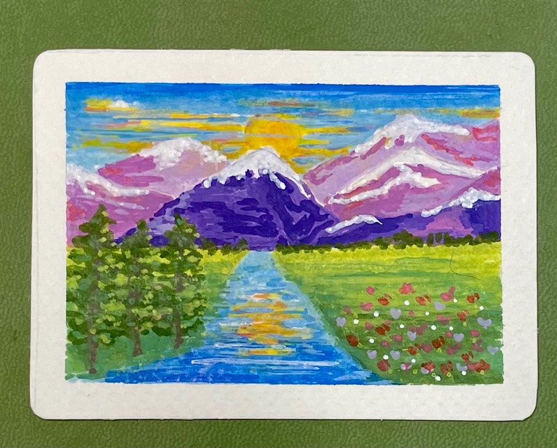 Majestic Purple Mountains aceo art card