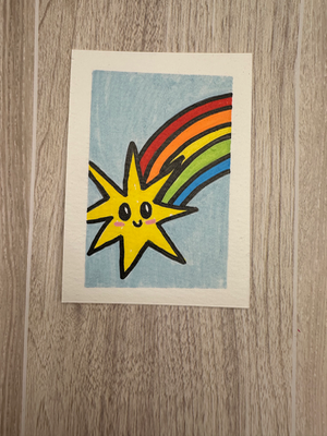 Starry Rainbow aceo art card thumbnail 1