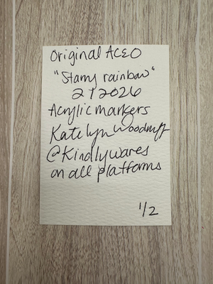 Starry Rainbow aceo art card thumbnail 2