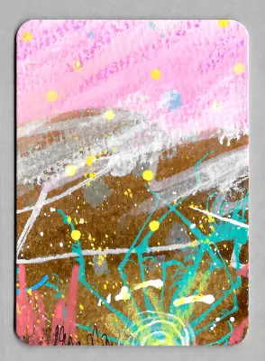 Sea Urchin Sunrise Surprise - #3 of 8 aceo art card thumbnail 1