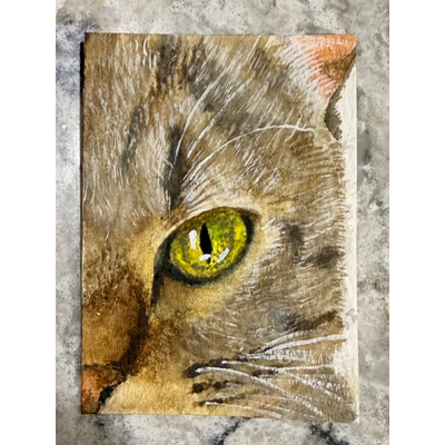 Cat Eye aceo art card thumbnail 2
