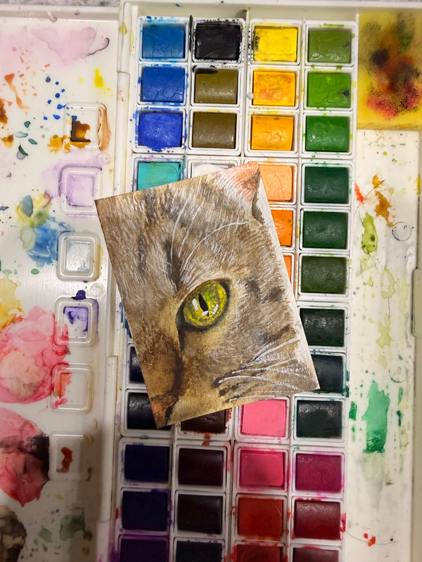 Cat Eye aceo art card