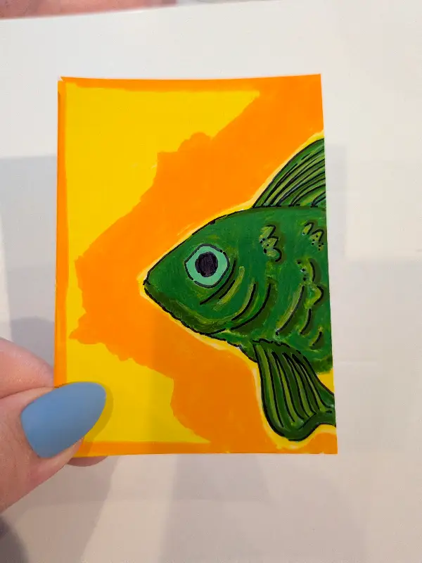 GreenFish aceo art card