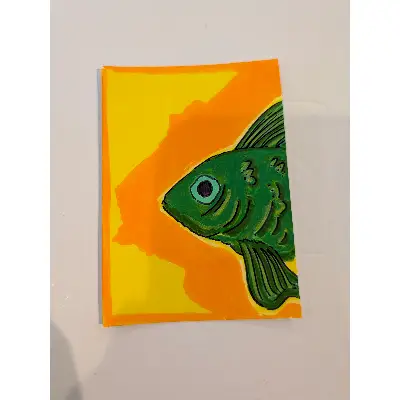 GreenFish aceo art card thumbnail 2