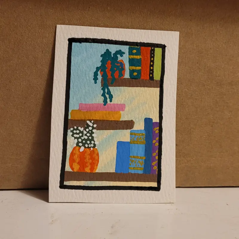 Little Library aceo art card
