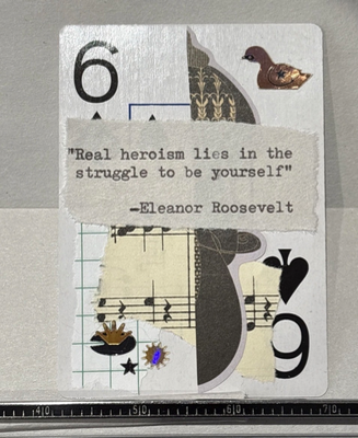 Quote Card #16 by Mazerzine collage floral Eleanor Roosevelt aceo art card thumbnail 1