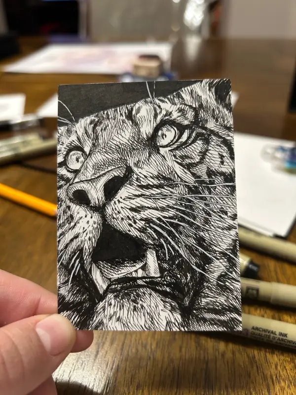 Tiger aceo art card