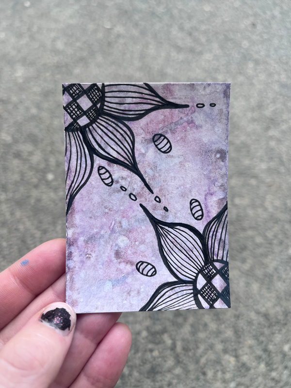 Sinking Spell Magic Flower Collection Purple aceo art card