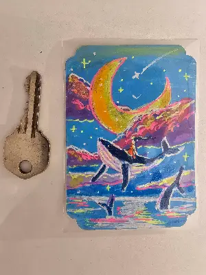Whale Ride aceo art card thumbnail 2