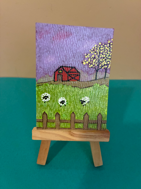 Three in the Purple Dusk aceo art card