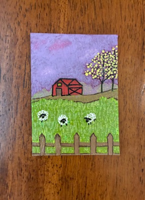 Three in the Purple Dusk aceo art card thumbnail 2