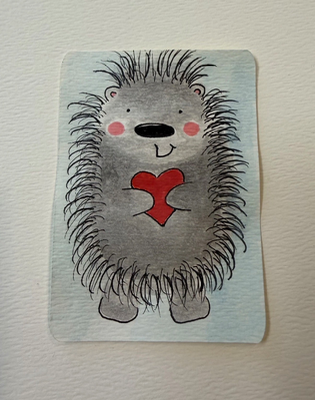 Ball of love aceo art card thumbnail 1