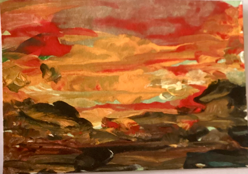 Mountain Sunset aceo art card